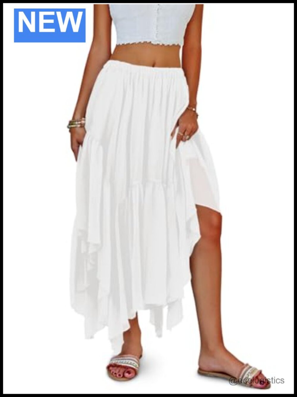 Boho Asymmetric Maxi Skirt Flowy A-Line Tulle